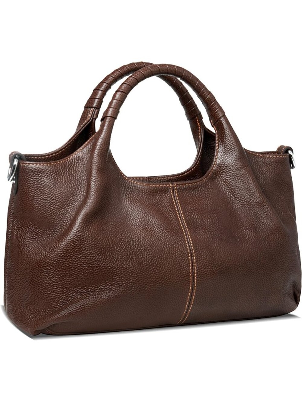 Women's Coffee Genuine Leather Shoulder Satchel Designer Crossbody Hobo Bags